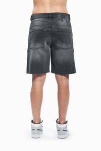 FAVELA KNEE EMBROIDERY UNISEX - Farmer rövidnadrágok - black washed