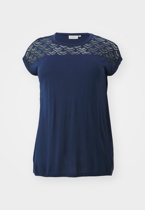 ONLY Carmakoma CARFLAKE LIFE S/S MIX JRS - T-shirt basique - naval academy