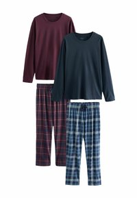Next REGULAR FIT - SET 2 PACK - Pyžamová súprava - navy blue burgundy check