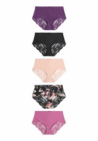 Next NO VPL 5 PACK - Trosor - black watercolour floral spot pink purple