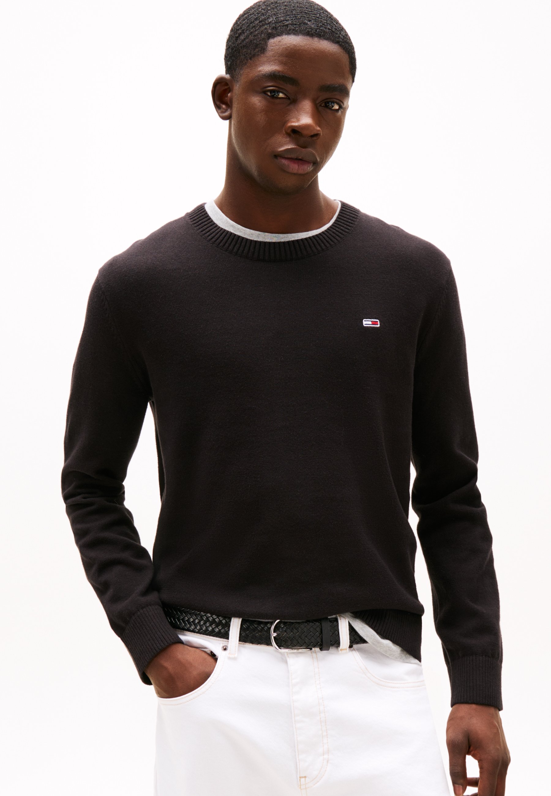 White Shirt Under Sweater Jumper With T Shirt Grey Sweater Jumper