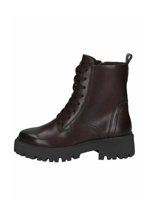 Caprice, STIEFELETTE - Enkellaarsjes met plateauzool - dk brown nappa