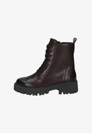 Caprice, STIEFELETTE - Enkellaarsjes met plateauzool - dk brown nappa
