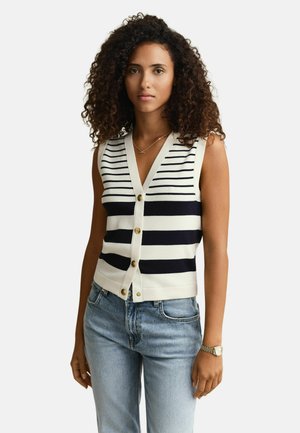 STRIPED  - Bodywarmer - eggshell