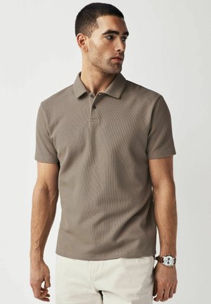 TEXTURED REGULAR FIT - Polo - neutral brown