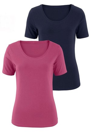 LASCANA 2er-Pack - Basic T-shirt - beere/navy
