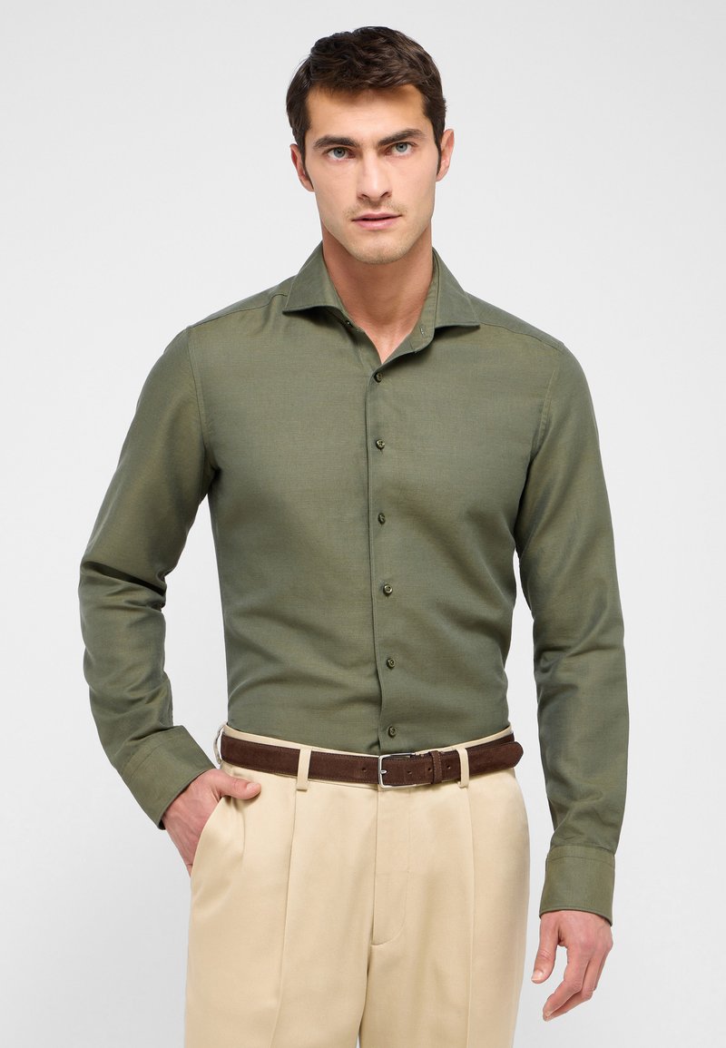 Eterna LINEN SHIRT - SLIM FIT - Zakelijk overhemd - khaki