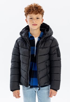 PUFFER WITH REFLECTIVE PRINT - Winter jacket - black