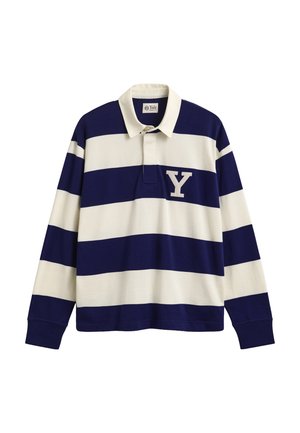 GANT, YALE STRIPED HEAVY RUGGER - Μπλούζα με μακριά μανίκια - rich navy