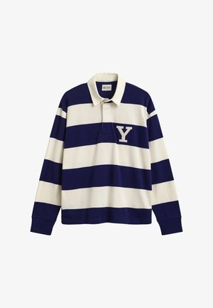 GANT, YALE STRIPED HEAVY RUGGER - Μπλούζα με μακριά μανίκια - rich navy