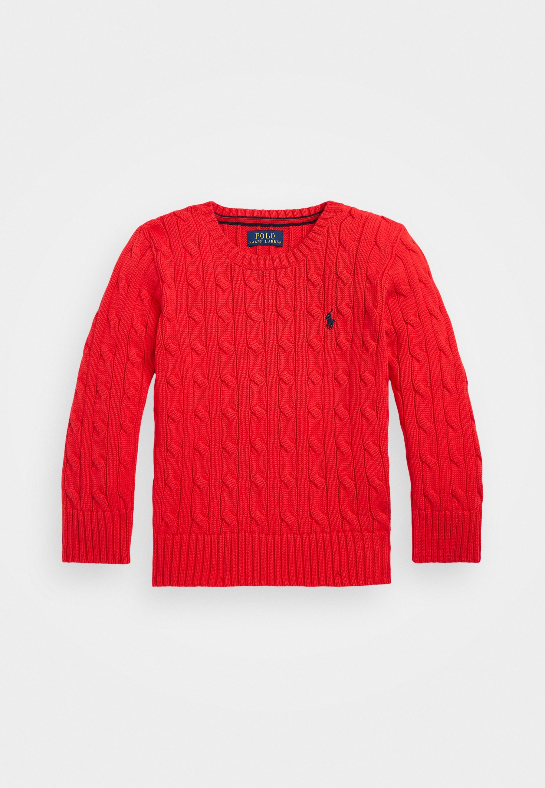 【送料&関税込】Polo Ralph Lauren Cable Knit Sweater With Ic Polo Ralph Lauren CABLE-KNIT COTTON JUMPER - Jumper - red