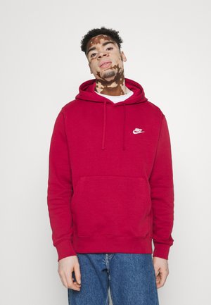 NIKE SPORTSWEAR CLUB FLEECE HOODIE - Hoodie - pomegranate/white