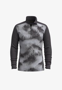 Selected, charcoal foggy pines