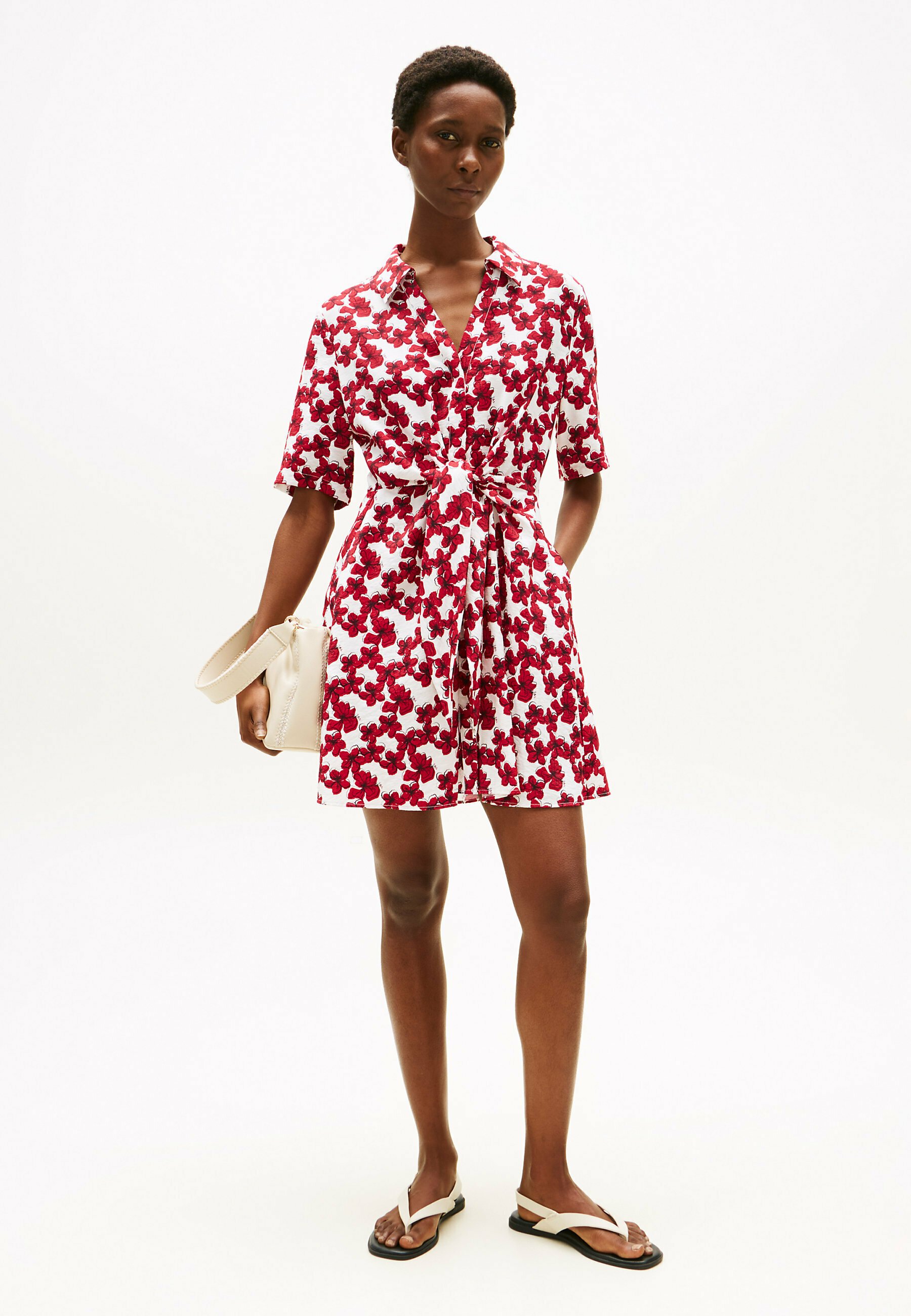 Tommy Hilfiger Shirt dress - hibiscus lines med red/red - Zalando