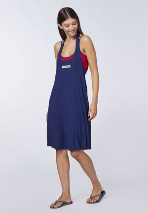 NECKHOLDER MIT LOGO - Jersey dress - medieval blue