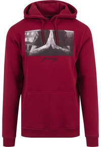 Mister Tee PRAY - Jersey con capucha - ruby/rojo oscuro 