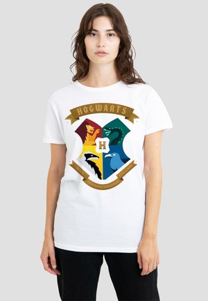 Cotton Soul, HARRY POTTER ABSTRACT HOGWARTS HOUSE SHIELD - Print T-shirt - white