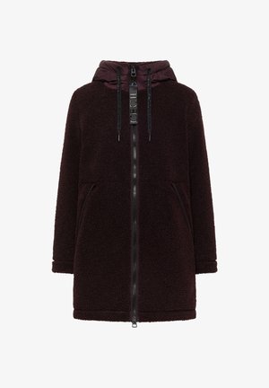 Cecil, STRUKTURMIX TEDDY-MANTEL MIT KAPUZE - Wintermantel - berry red