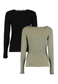 Hailys 2-ER SET - Langarmshirt - schwarz grün