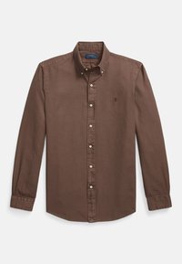 CUSTOM FIT TEXTURED DOBBY SHIRT - Ing - nutmeg brown