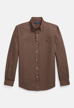 CUSTOM FIT TEXTURED DOBBY SHIRT - Cămașă - nutmeg brown