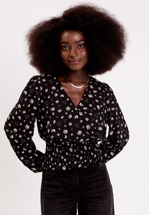 TAILLIERTE GESCHNITTENE - Blouse - noir