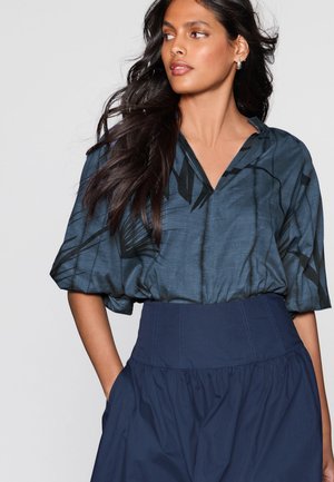 Next VOLUME SLEEVE V-NECK  - Blusa - blue print