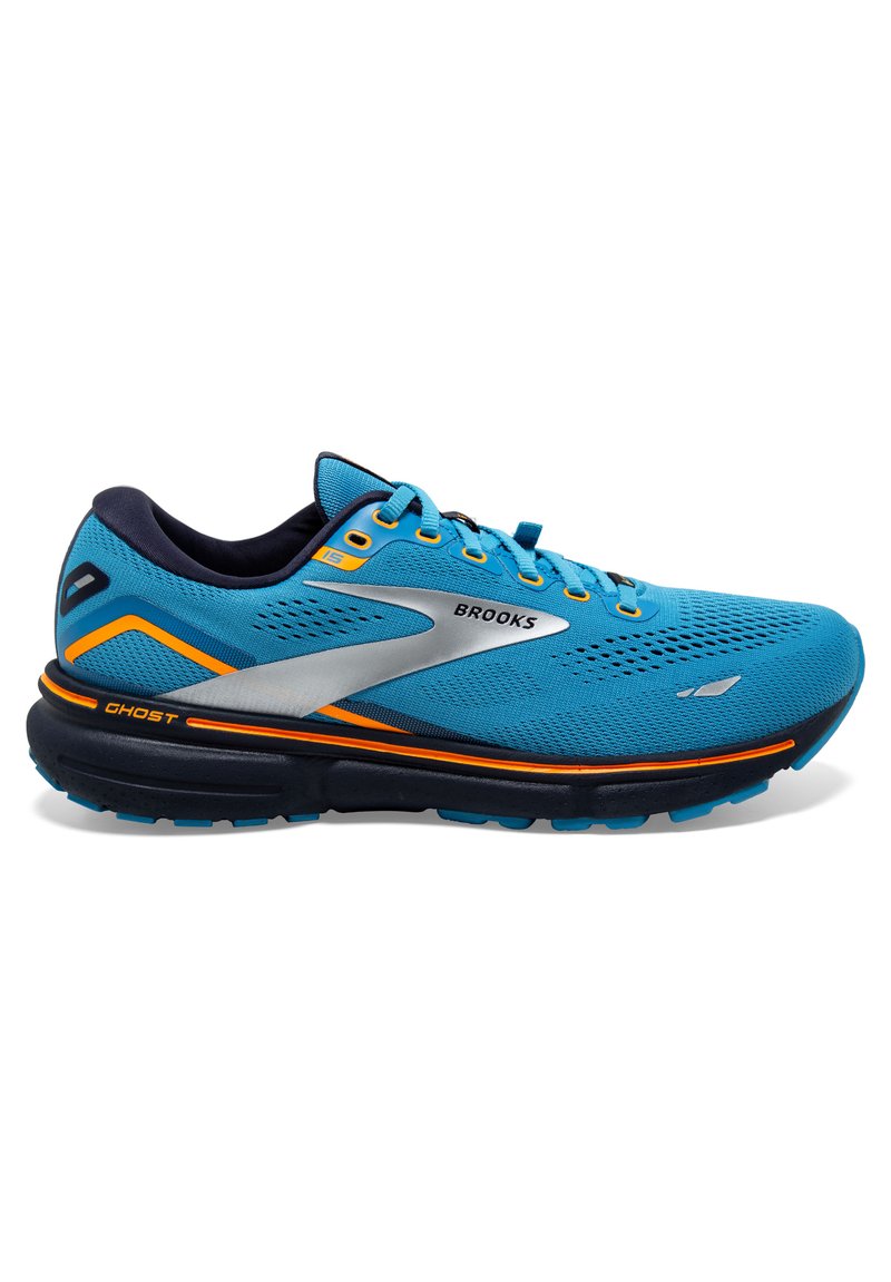 Brooks - GHOST 15 GTX - Neutrální běžecké boty - blue peacoat orange, Zvětšit