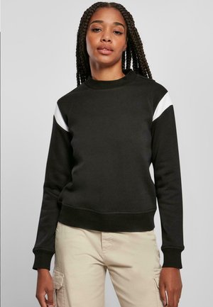 INSET COLLEGE CREWNECK - Sweater - black white