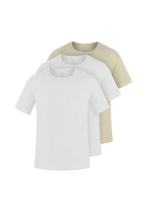 3 PACK - T-Shirt basic - beige/weiß/weiß