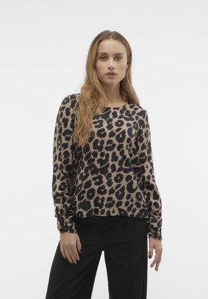 Vero Moda VMIRIS ROUCHING  - Μπλούζα με μακριά μανίκια - silver mink