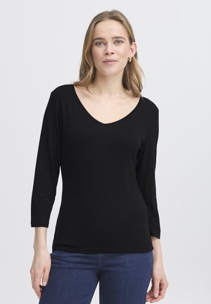 Fransa DOTTA TEE - Top s dlhým rukávom - black
