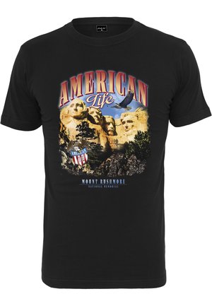 Mister Tee AMERICAN LIFE MOUNT ROUSHMORE  - T-shirt imprimé - black