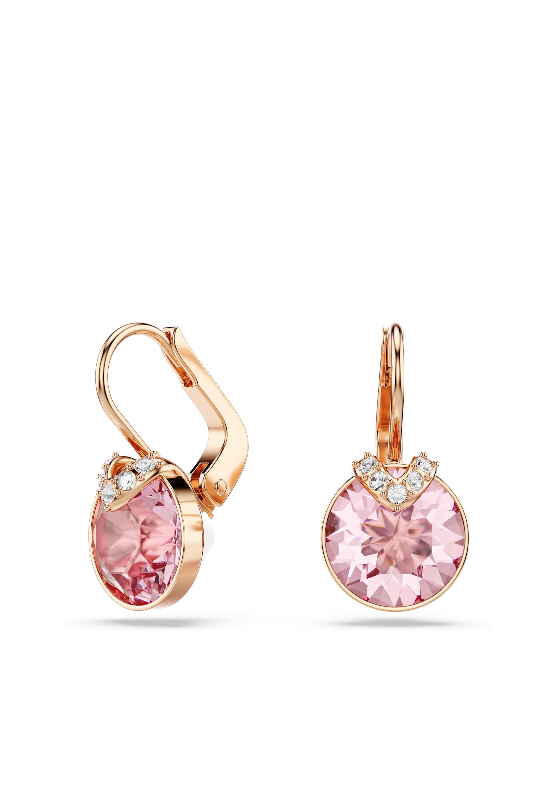 Rose Gold Pink Swarovski Crystal Earrings Pink Swarovski Crystal