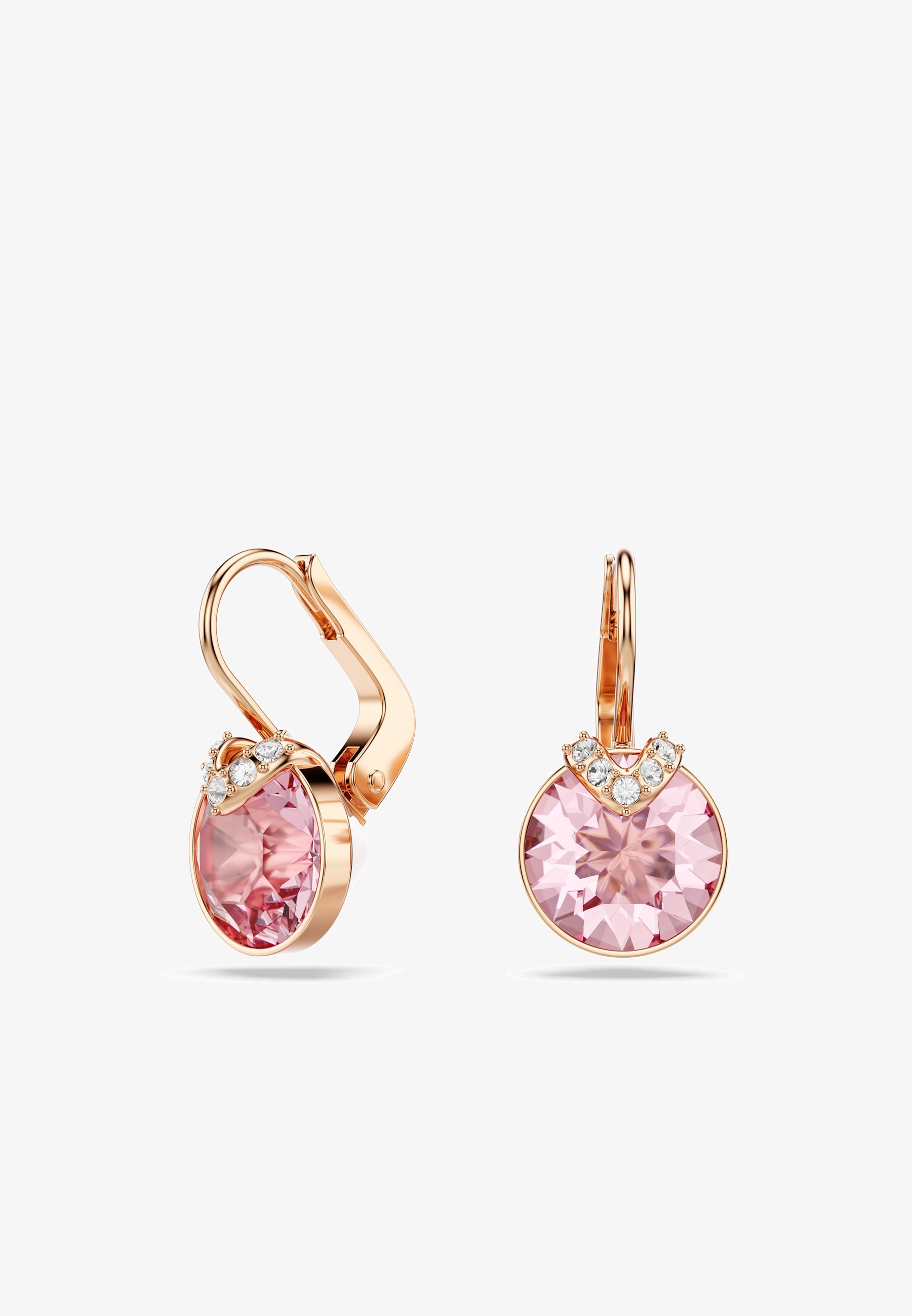 Rose Gold Pink Swarovski Crystal Earrings Pink Swarovski Crystal