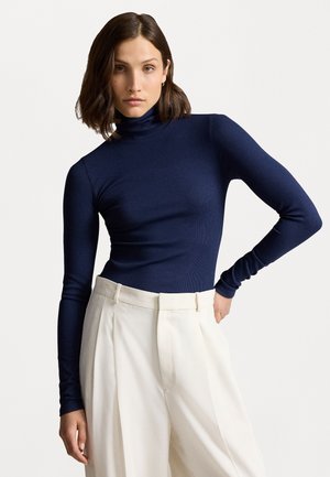 STRETCH RIBBED TURTLENECK - Hosszú ujjú felső - newport navy
