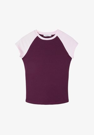 Stradivarius, SHORT SLEEVE RAGLAN T-SHIRT - T-shirt con stampa - dark purple