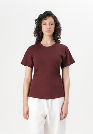 ONLMARIE LIFE SS RUCHING JRS - T-shirts - rum raisin