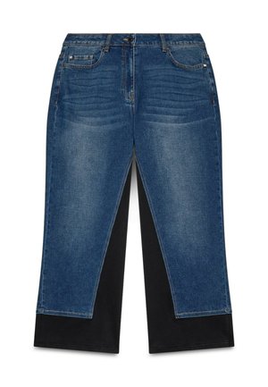 Fiorella Rubino, JEANS CROPPED CON DETTAGLIO BICOLORE - Jeans Relaxed Fit - blu