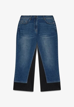 Fiorella Rubino, JEANS CROPPED CON DETTAGLIO BICOLORE - Jeans Relaxed Fit - blu
