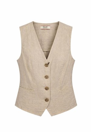 Yes Zee, GILET - Smanicato - beige