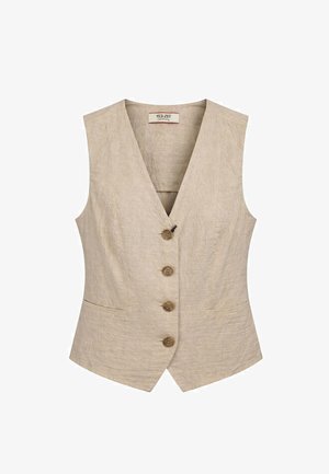 Yes Zee, GILET - Smanicato - beige