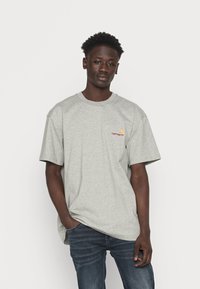 Carhartt WIP - AMERICAN SCRIPT - T-shirt basic - grey heather Miniatuurafbeelding 1