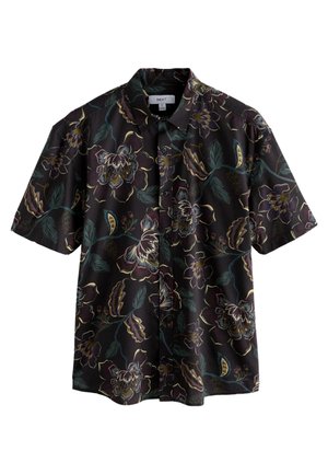 Next REGULAR FIT - FLORAL PRINTED SHORT SLEEVE - Skjorta - black