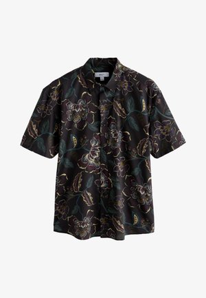 Next REGULAR FIT - FLORAL PRINTED SHORT SLEEVE - Skjorta - black