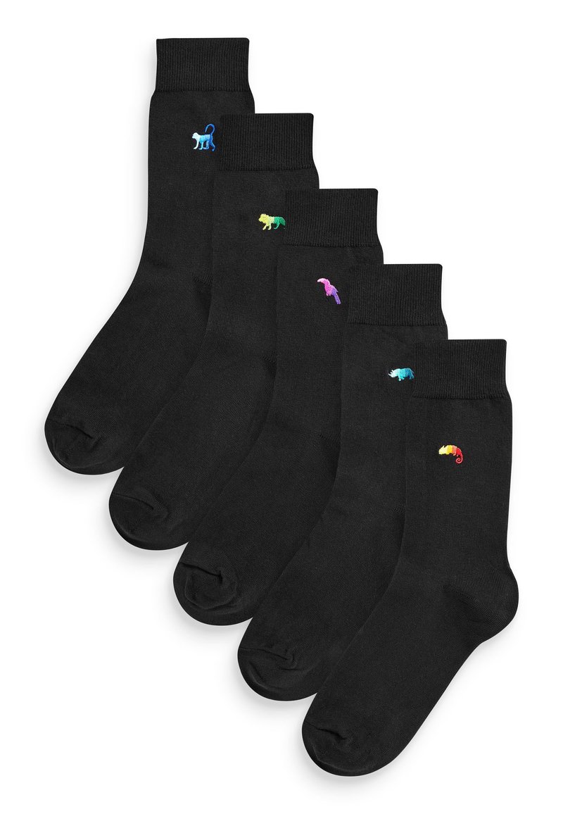 Next 4 PACK EMBROIDERED - Strømper - black ombre animal