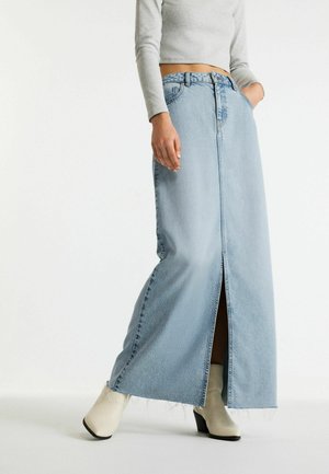 Next DENIM MAXI SKIRT PETITE. PETITE - Maxinederdele - bleach blue