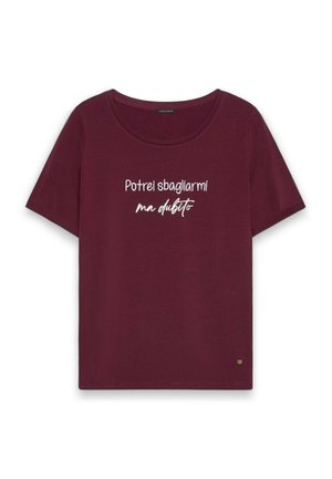 Fiorella Rubino, T-SHIRT CON SCRITTA IRONICA - T-Shirt print - bordeaux