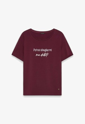 Fiorella Rubino, T-SHIRT CON SCRITTA IRONICA - T-Shirt print - bordeaux