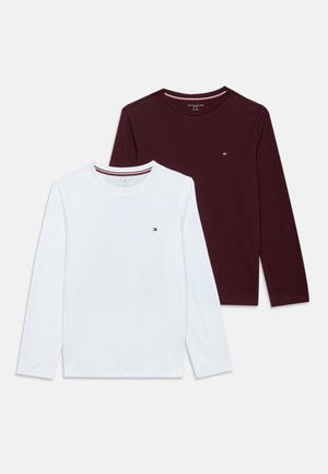 TEE UNISEX 2 PACK - Camiseta interior - deep burgandy/white